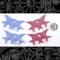 Lovebird Cabochons - Two Plum and Two Dusty Blue - Set of Four - CAB16